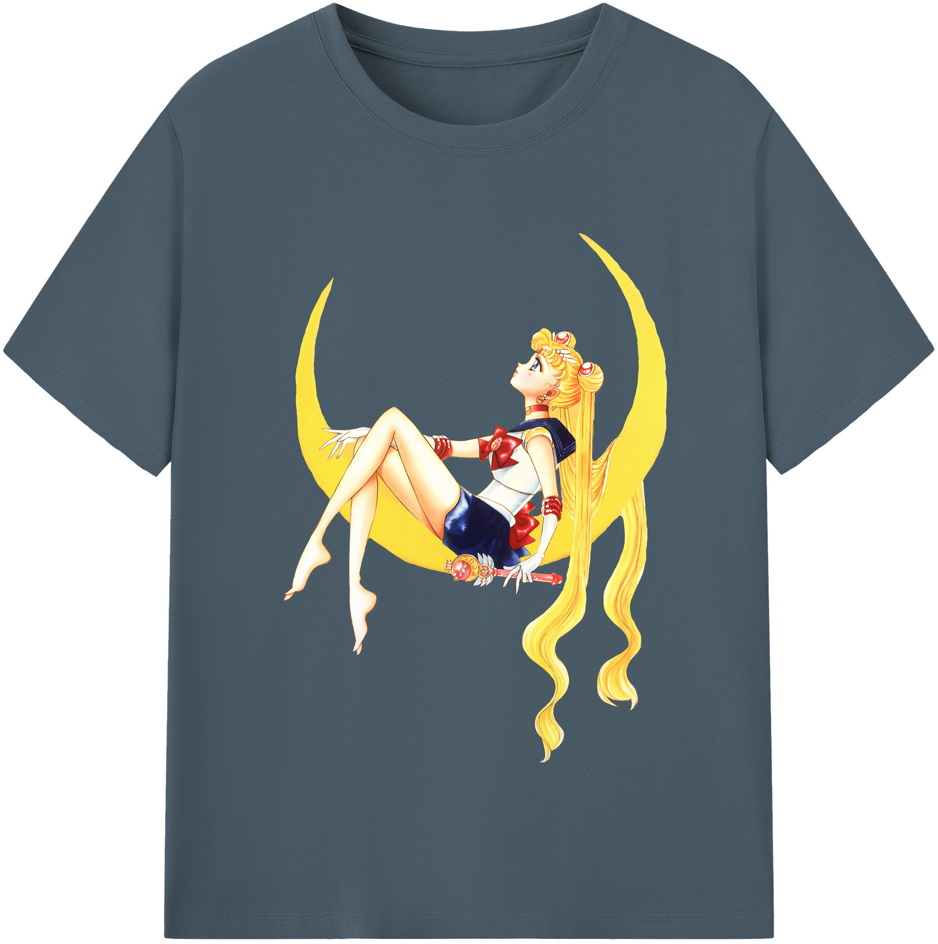 （画像用） 美少女戦士セーラームーン 月野 うさぎ つきの うさぎ Sailor Moon Tsukino Usagi 綿100％半袖Tシャツ（フロントプリント）
